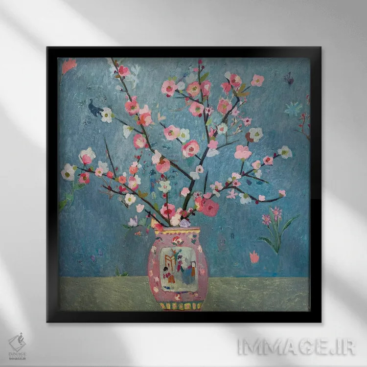 تابلو به زینتی (گیاه) اثر شارلوت هاردی - نمای قابدار مشکی