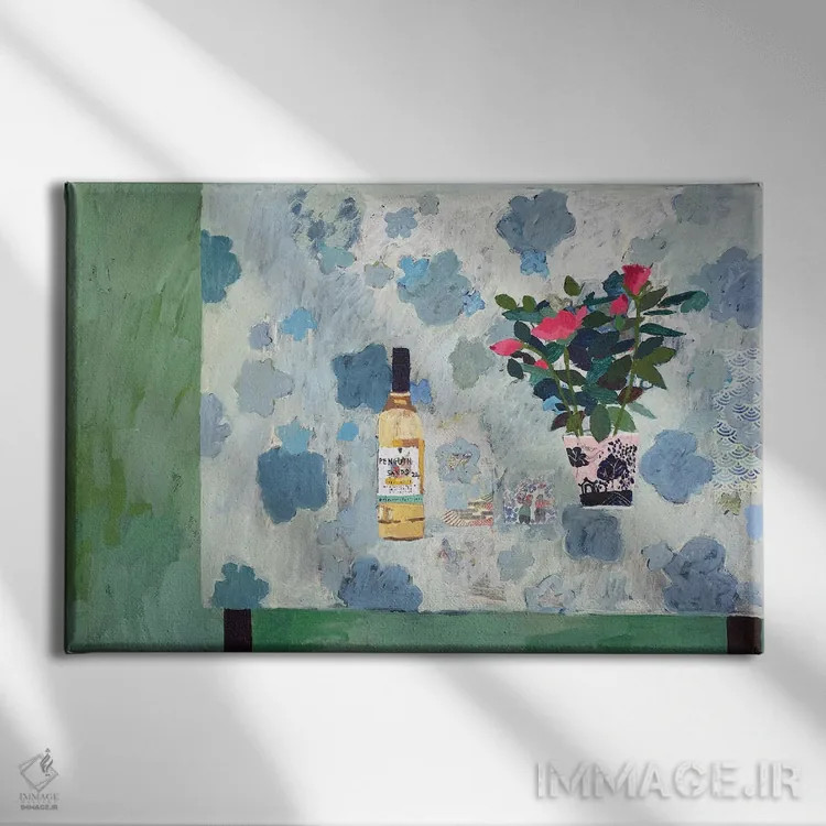 تابلو رز مادر (رنگ صورتی مایل به قرمز) اثر شارلوت هاردی - نمای روبهرو روی دیوار