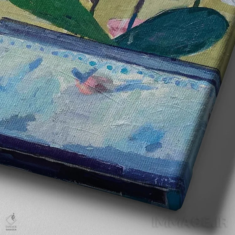 تابلو ارکیدهها (نوعی گل) اثر شارلوت هاردی - نمای نزدیک بافت بوم