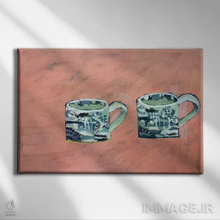 تابلو فنجانهای بید سیاه اثر شارلوت هاردی - نمای روبهرو روی دیوار