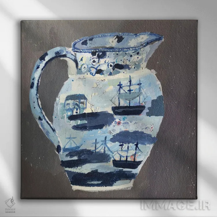 تابلو دورشدن با قایق بادبانی اثر شارلوت هاردی - نمای روبهرو روی دیوار