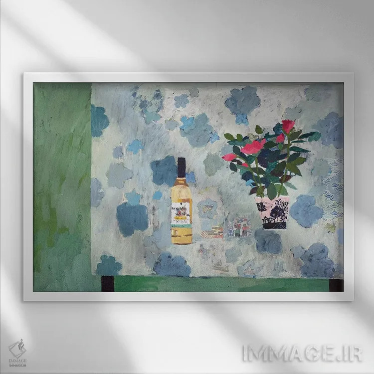 تابلو رز مادر (رنگ صورتی مایل به قرمز) اثر شارلوت هاردی - نمای قابدار سفید