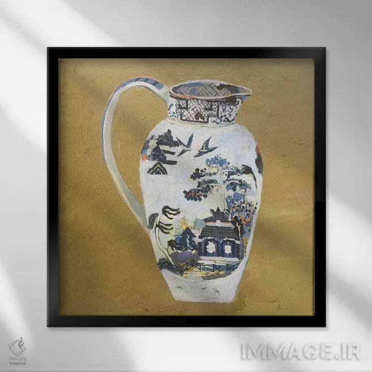 تابلو پاگودا (نیایشگاه شرق آسیا) اثر شارلوت هاردی - نمای قابدار مشکی