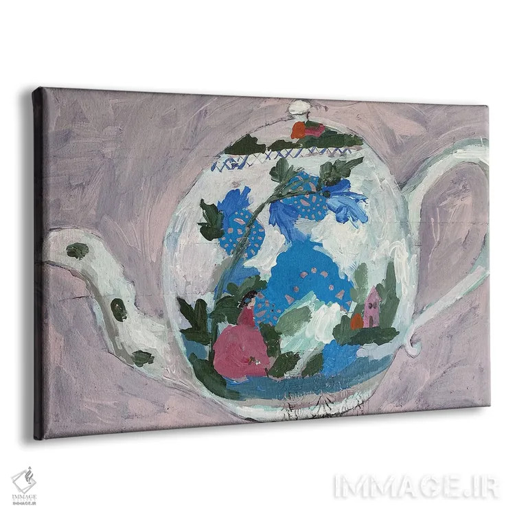 تابلو قوری منظرهدار اثر شارلوت هاردی - نمای پرسپکتیو محصول