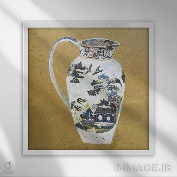 تابلو پاگودا (نیایشگاه شرق آسیا) اثر شارلوت هاردی - نمای قابدار سفید