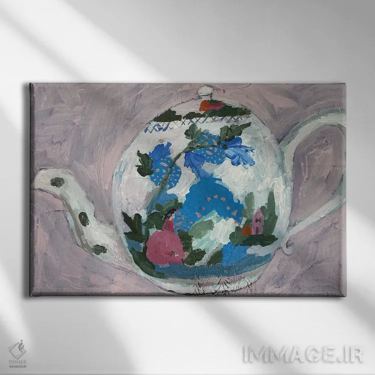 تابلو قوری منظرهدار اثر شارلوت هاردی - نمای روبهرو روی دیوار