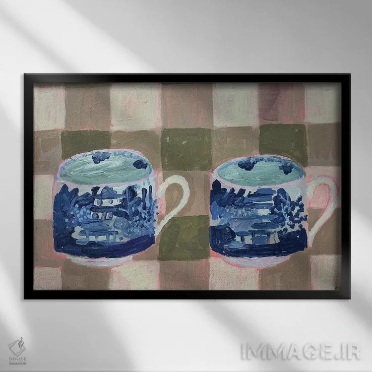 تابلو چای برای دو نفر اثر شارلوت هاردی - نمای قابدار مشکی
