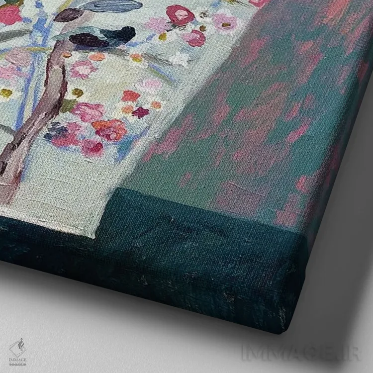 تابلو شکوفه اثر شارلوت هاردی - نمای نزدیک بافت بوم