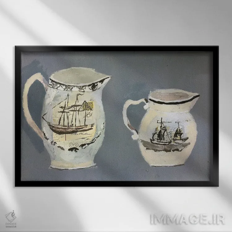 تابلو کشتیهای واشینگتن اثر شارلوت هاردی - نمای قابدار مشکی