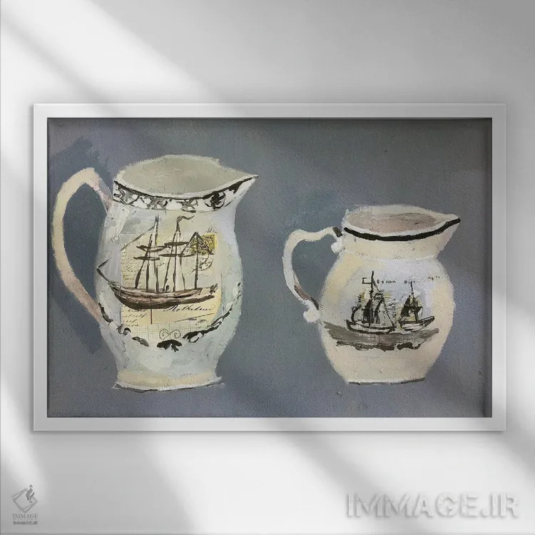 تابلو کشتیهای واشینگتن اثر شارلوت هاردی - نمای قابدار سفید