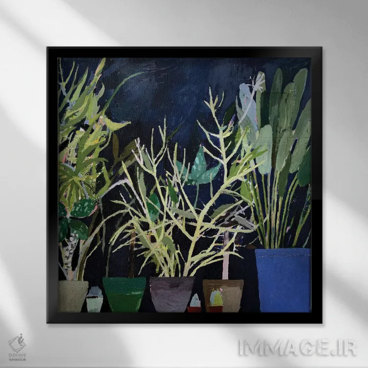 تابلو لبهٔ پنجره اثر شارلوت هاردی - نمای قابدار مشکی