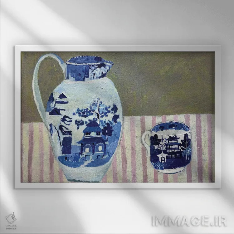 تابلو سکون زمستانی اثر شارلوت هاردی - نمای قابدار سفید