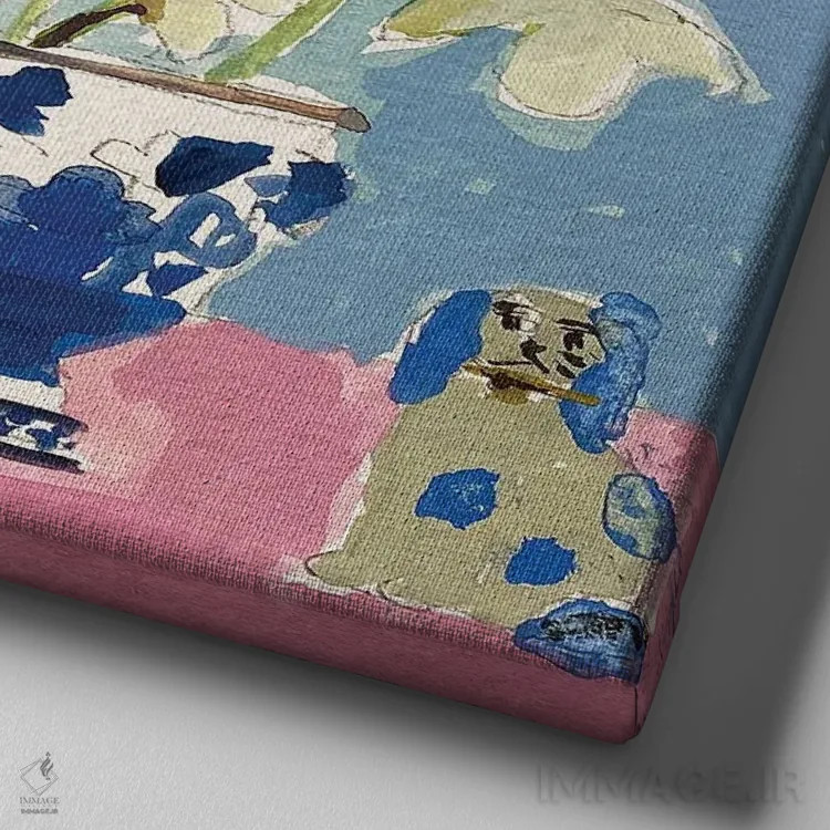 تابلو گلهای هللبور و آسمان آبی ژانویه اثر شارلوت هاردی - نمای نزدیک بافت بوم