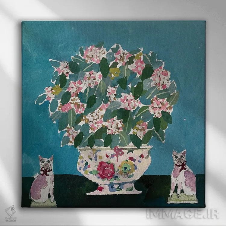 تابلو ویبرنوم ولنتاین (نوعی گل) اثر شارلوت هاردی - نمای روبهرو روی دیوار