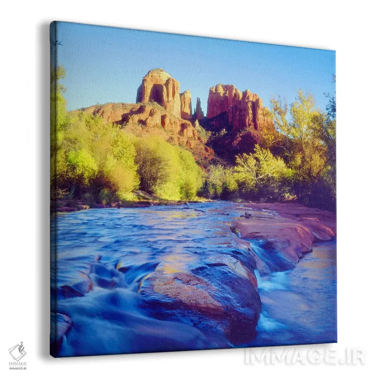 تابلو صخره کلیسایی با رود اوک در پیشزمینه، جنگل ملی کوکونینو، شهرستان یاواپای، آریزونا، آمریکا اثر کریستوفر تالبوت فرانک - نمای پرسپکتیو محصول