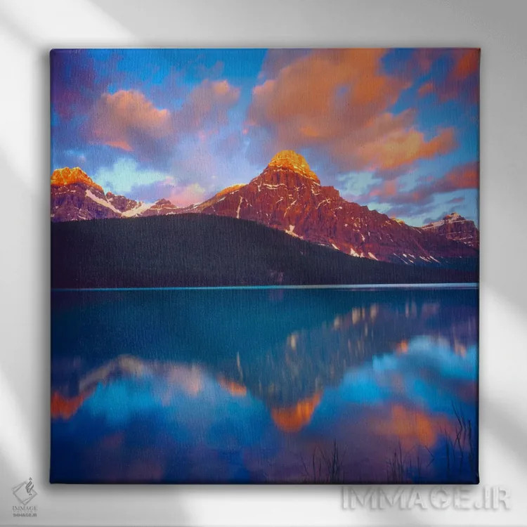 تابلو طلوع خورشید، پارک ملی بنف، آلبرتا، کانادا اثر کریستوفر تالبوت فرانک - نمای روبهرو روی دیوار