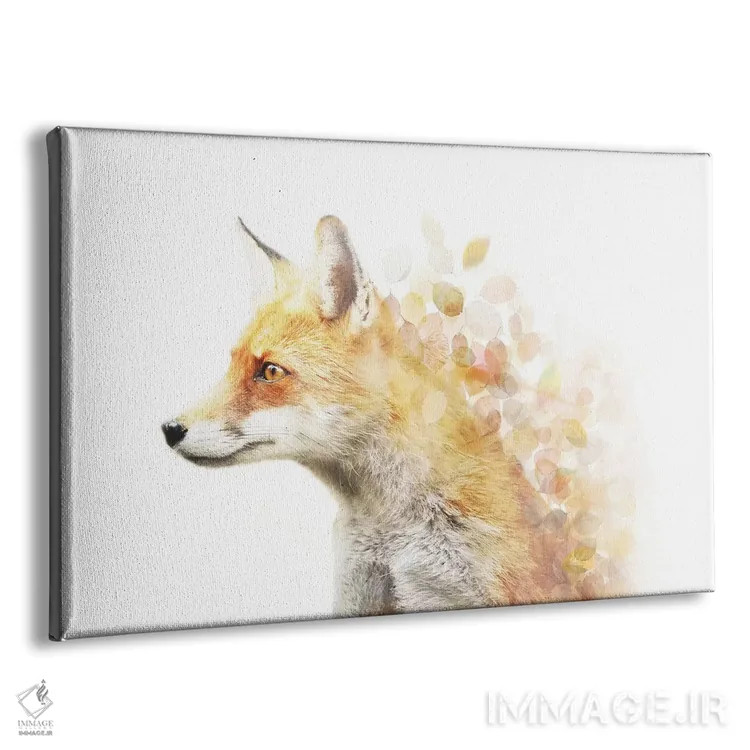 تابلو فاکس زمستانی (روباه) اثر امانوئلا کاراتونی - نمای پرسپکتیو محصول