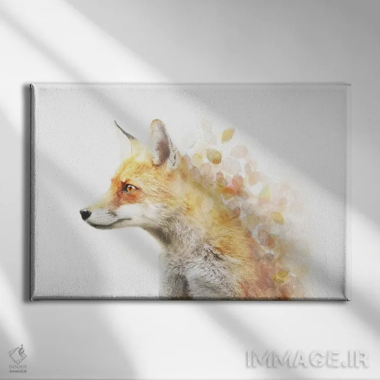 تابلو فاکس زمستانی (روباه) اثر امانوئلا کاراتونی - نمای روبهرو روی دیوار