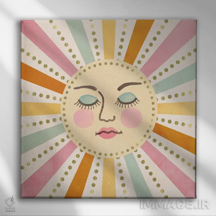 تابلو خورشید کلاسیک اثر امانوئلا کاراتونی - نمای روبهرو روی دیوار