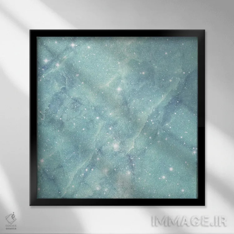 تابلو مرمر درخشان ستارهای اثر امانوئلا کاراتونی - نمای قابدار مشکی