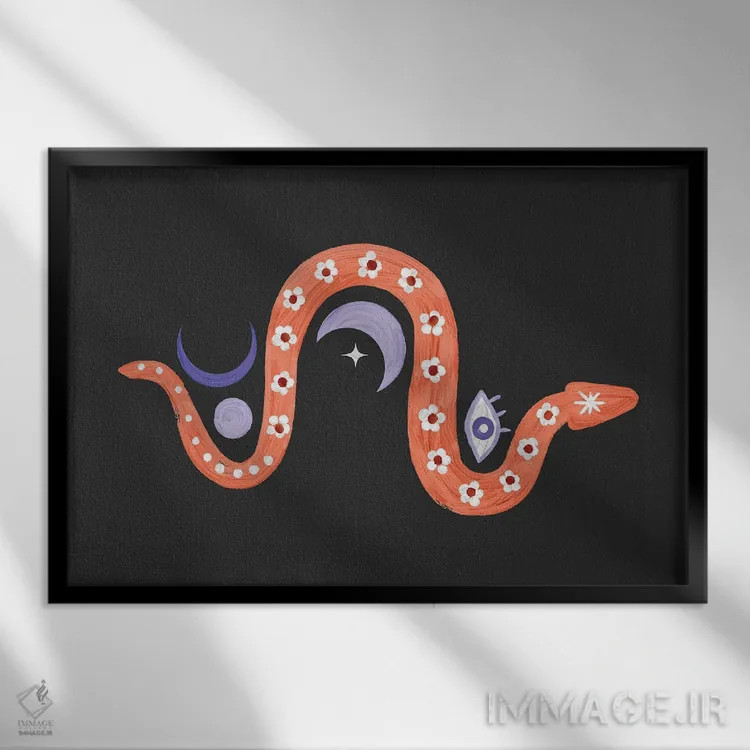 تابلو مار اسرارآمیز اثر امانوئلا کاراتونی - نمای قابدار مشکی