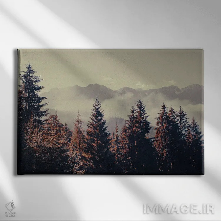 تابلو جنگل کوهستانی اثر امانوئلا کاراتونی - نمای روبهرو روی دیوار