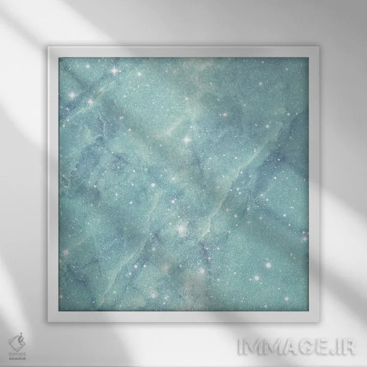 تابلو مرمر درخشان ستارهای اثر امانوئلا کاراتونی - نمای قابدار سفید