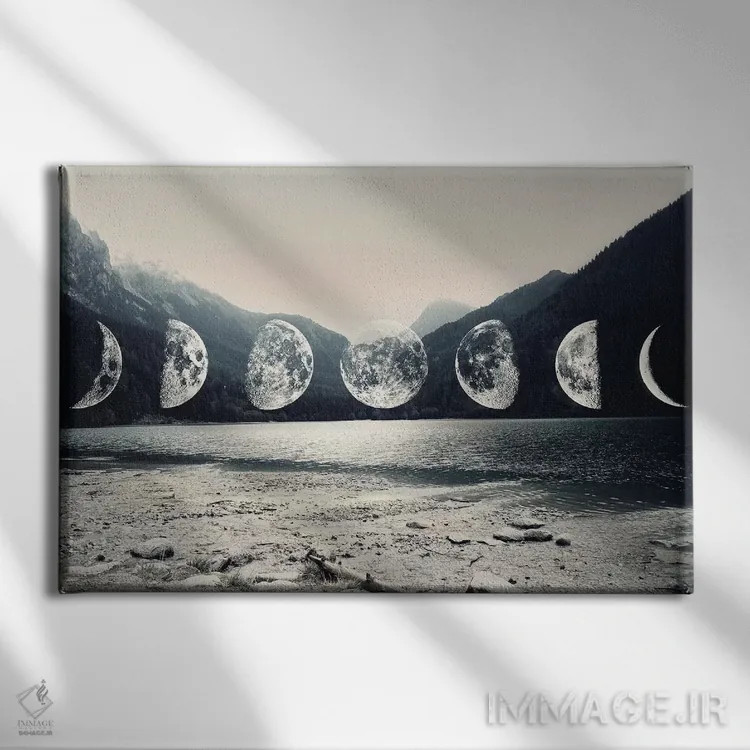 تابلو کوههای نور ماه اثر امانوئلا کاراتونی - نمای روبهرو روی دیوار