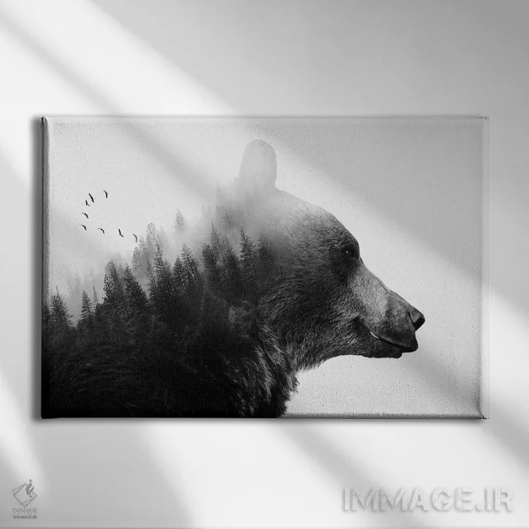 تابلو خرس بزرگ ۱ اثر امانوئلا کاراتونی - نمای روبهرو روی دیوار