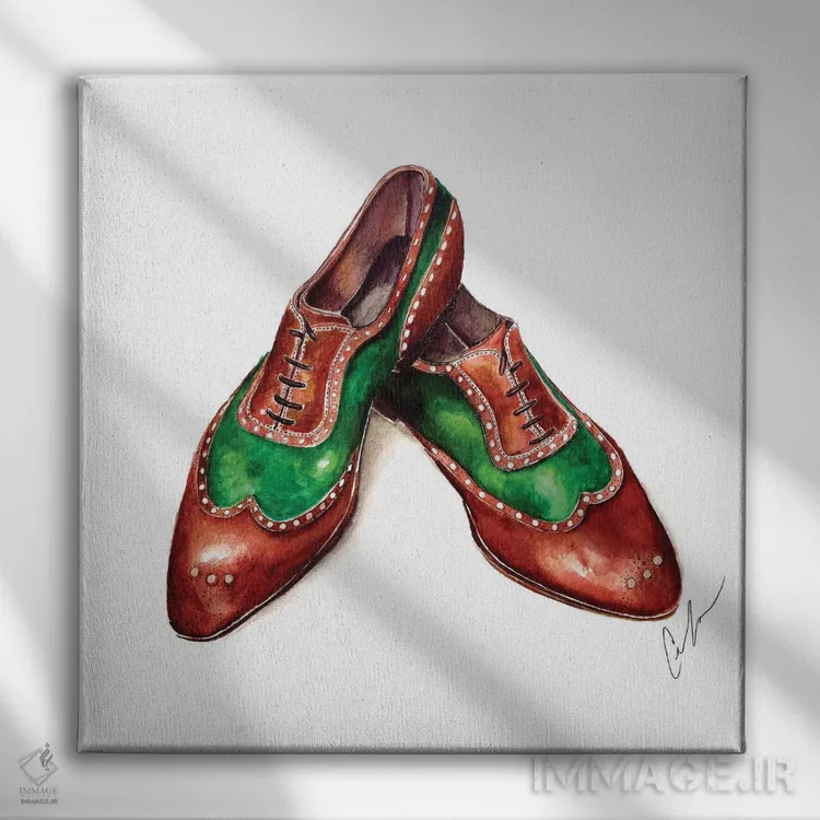 تابلو زمرد و چوب صندل اثر کلر تامپسون - نمای روبهرو روی دیوار