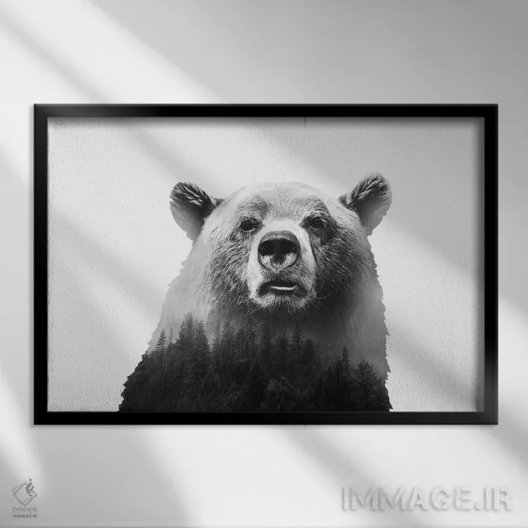 تابلو خرس بزرگ ۳ اثر امانوئلا کاراتونی - نمای قابدار مشکی