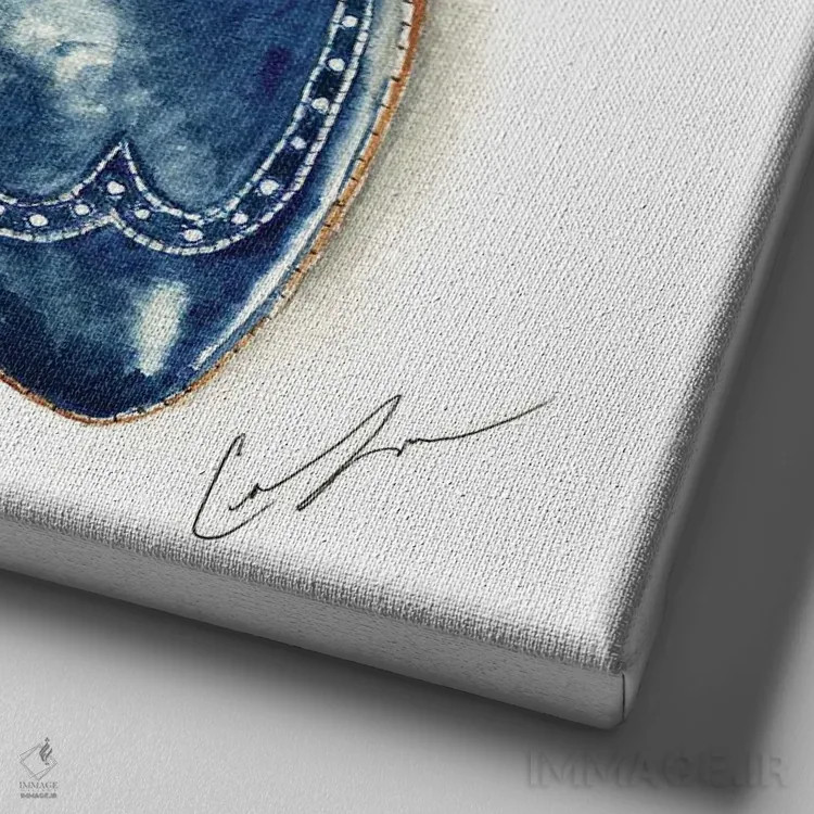 تابلو کفشهای کبالت اثر کلر تامپسون - نمای نزدیک بافت بوم