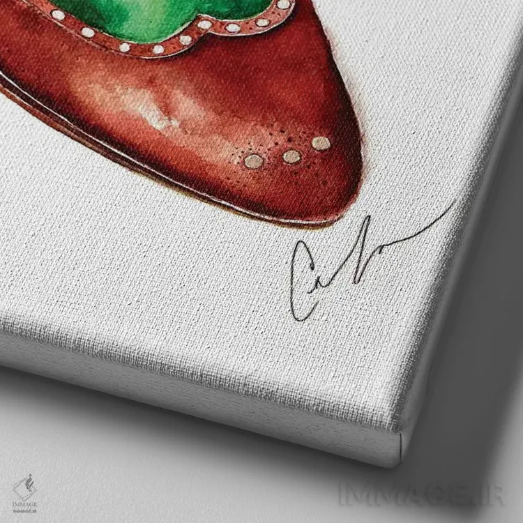 تابلو زمرد و چوب صندل اثر کلر تامپسون - نمای نزدیک بافت بوم