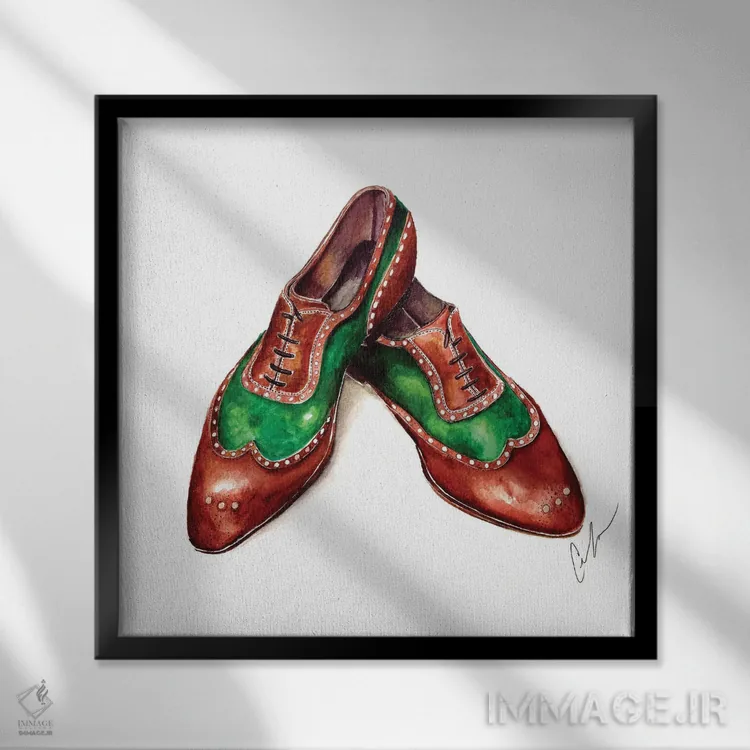 تابلو زمرد و چوب صندل اثر کلر تامپسون - نمای قابدار مشکی