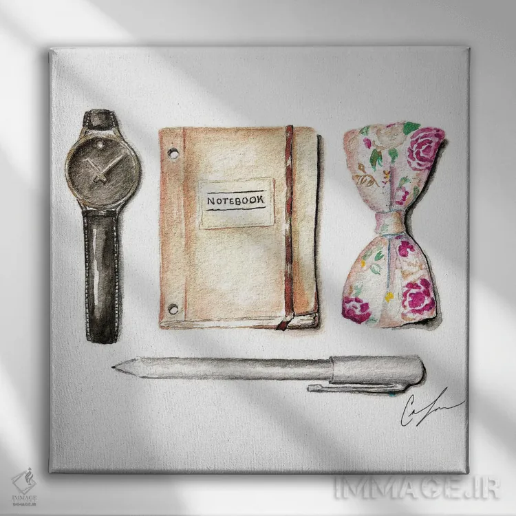 تابلو موارد ضروری اثر کلر تامپسون - نمای روبهرو روی دیوار