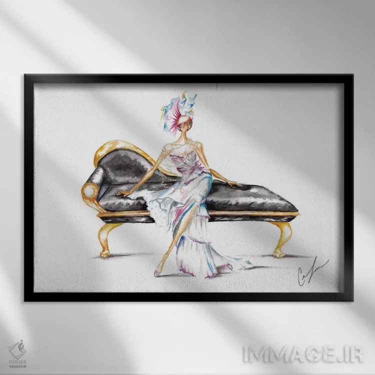 تابلو تخت پادشاهی اثر کلر تامپسون - نمای قابدار مشکی