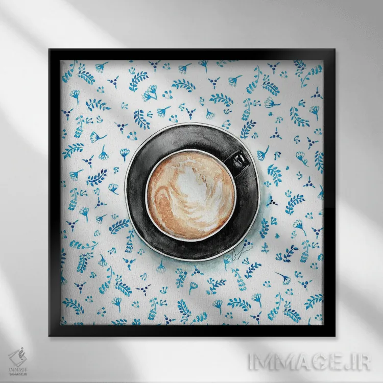 تابلو الگوهای قهوهای اثر کلر تامپسون - نمای قابدار مشکی