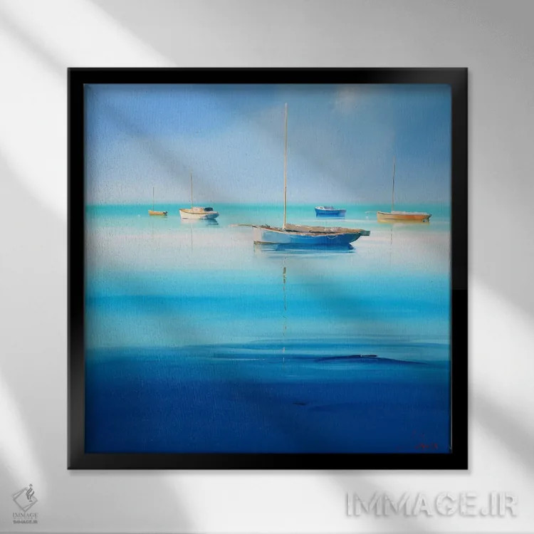 تابلو کوتای آبی ۱ (نوعی ماهی) اثر کریگ تروین پنی - نمای قابدار مشکی