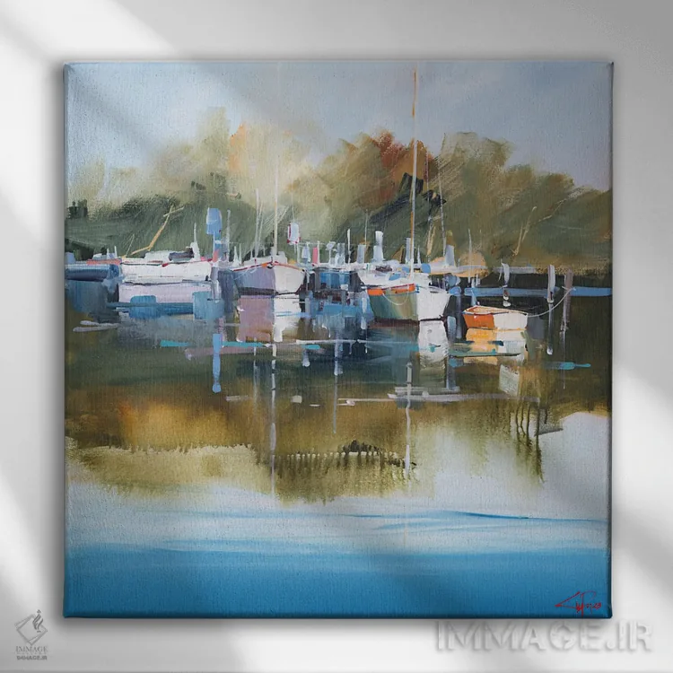 تابلو اسکلههای آرام، متانگ (محل) اثر کریگ تروین پنی - نمای روبهرو روی دیوار