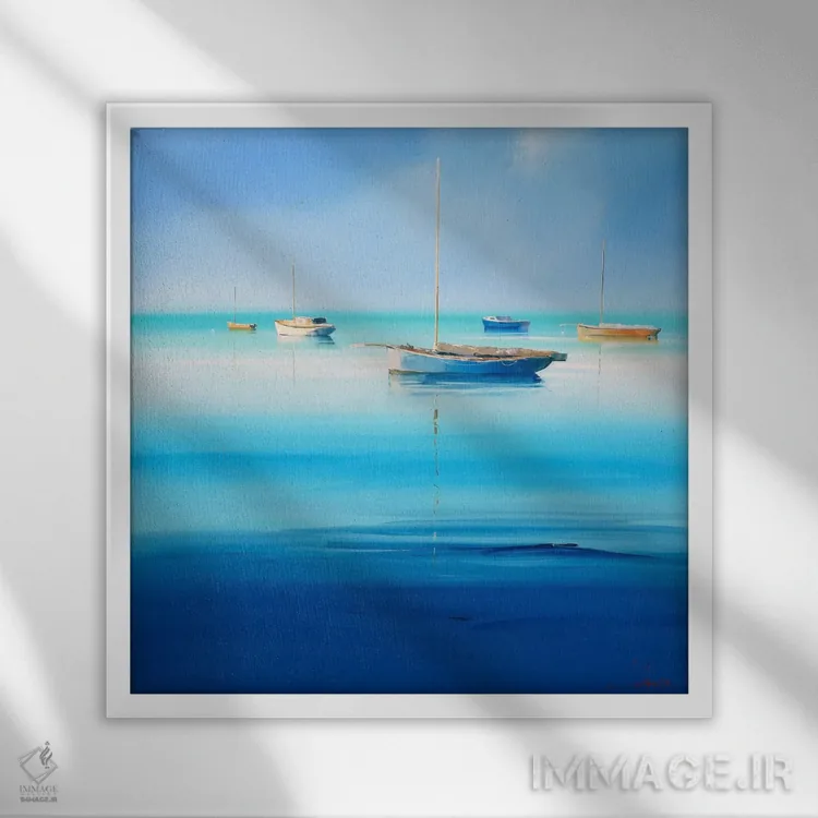 تابلو کوتای آبی ۱ (نوعی ماهی) اثر کریگ تروین پنی - نمای قابدار سفید