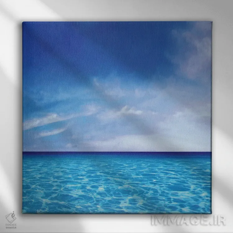 تابلو آسمان و آب اثر چارلی کارتر - نمای روبهرو روی دیوار