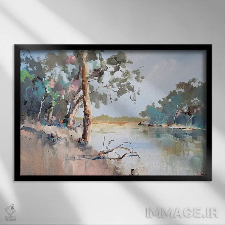 تابلو رود تابستانی، ماری ۲ (رودخانه ماری) اثر کریگ تروین پنی - نمای قابدار مشکی