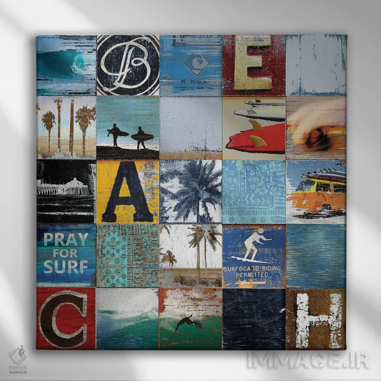 تابلو شهر ساحلی اثر چارلی کارتر - نمای روبهرو روی دیوار