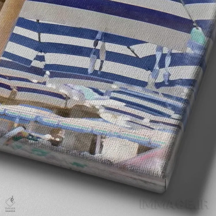 تابلو باشگاه ساحلی اثر چارلی کارتر - نمای نزدیک بافت بوم