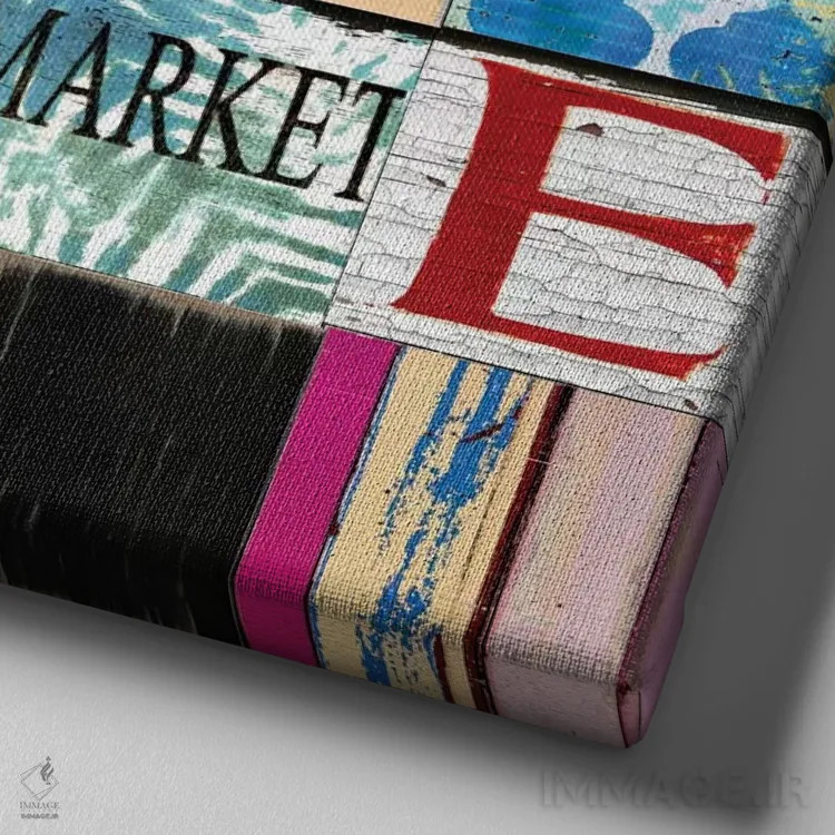 تابلو عشق بوهو (سبک هنری) اثر چارلی کارتر - نمای نزدیک بافت بوم