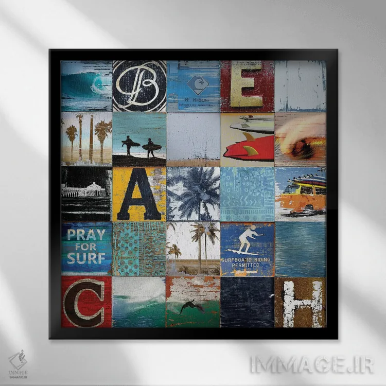 تابلو شهر ساحلی اثر چارلی کارتر - نمای قابدار مشکی