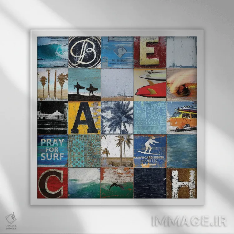 تابلو شهر ساحلی اثر چارلی کارتر - نمای قابدار سفید