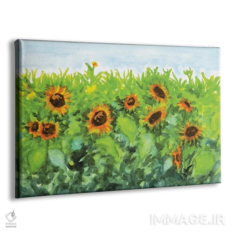 تابلو آفتابگردانهای تابستانی اثر کریستین ریشو - نمای پرسپکتیو محصول