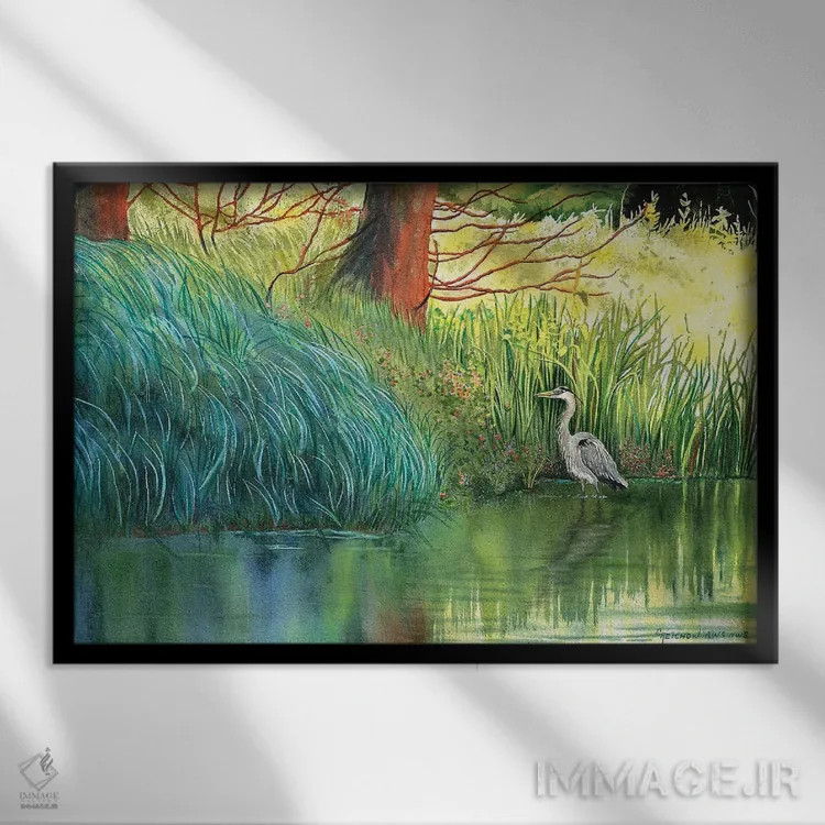 تابلو قدمزنی در پارک اثر کریستین ریشو - نمای قابدار مشکی