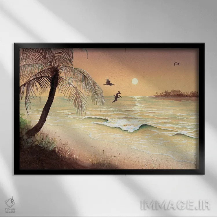 تابلو پرواز عصرگاهی اثر کریستین ریشو - نمای قابدار مشکی